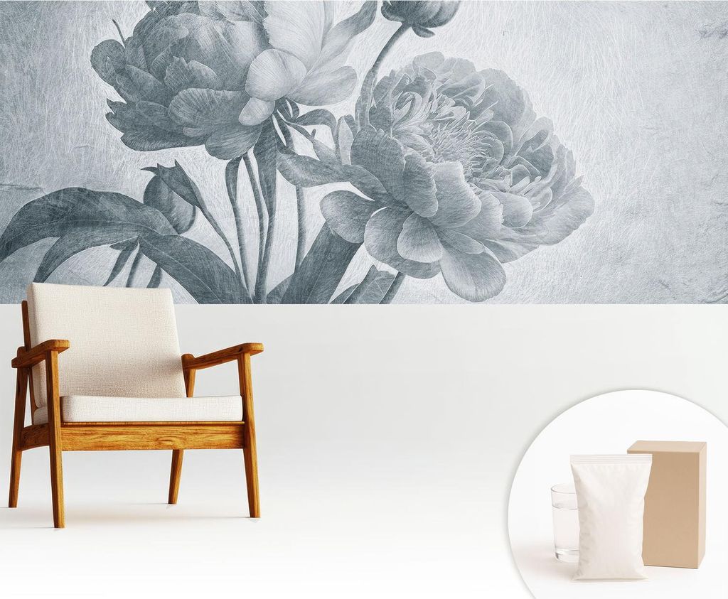 Fototapete - 250x104 cm - Tapete - Wandtapete - Wandbilder - Dekofolie - Tapete Folie - Wand - Dekoration - Wohnzimmer - Floraler Chic