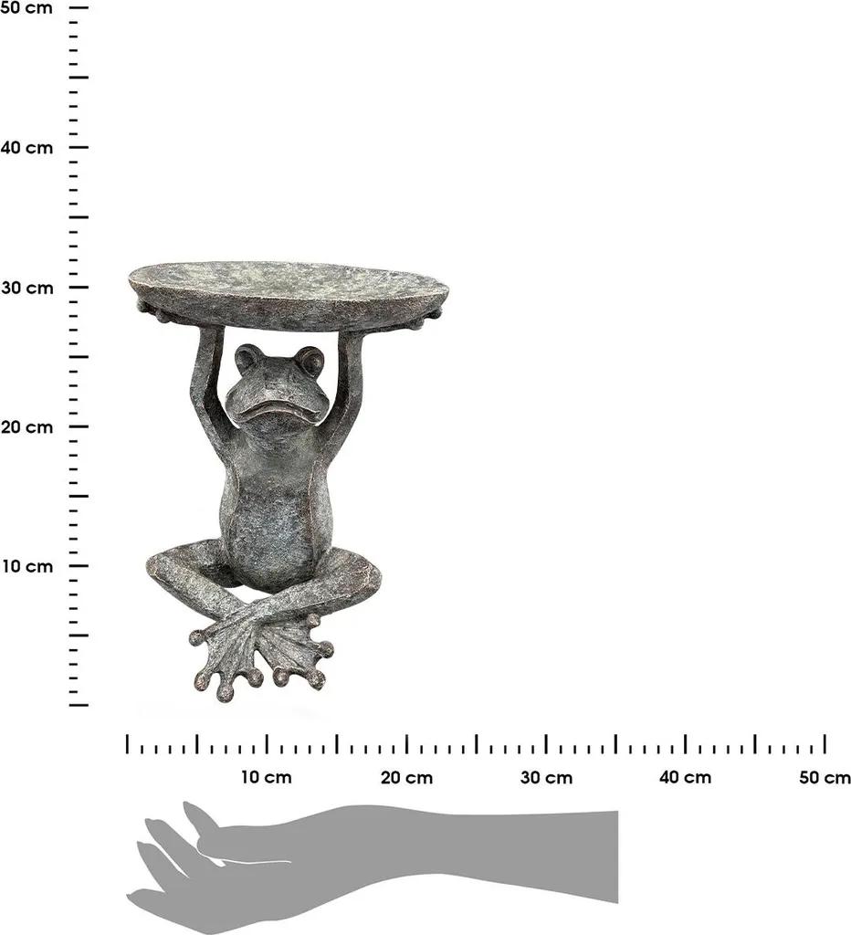 Bain d'oiseaux avec grenouille décorative 17x23x29cm - EXNER GmbH - 3