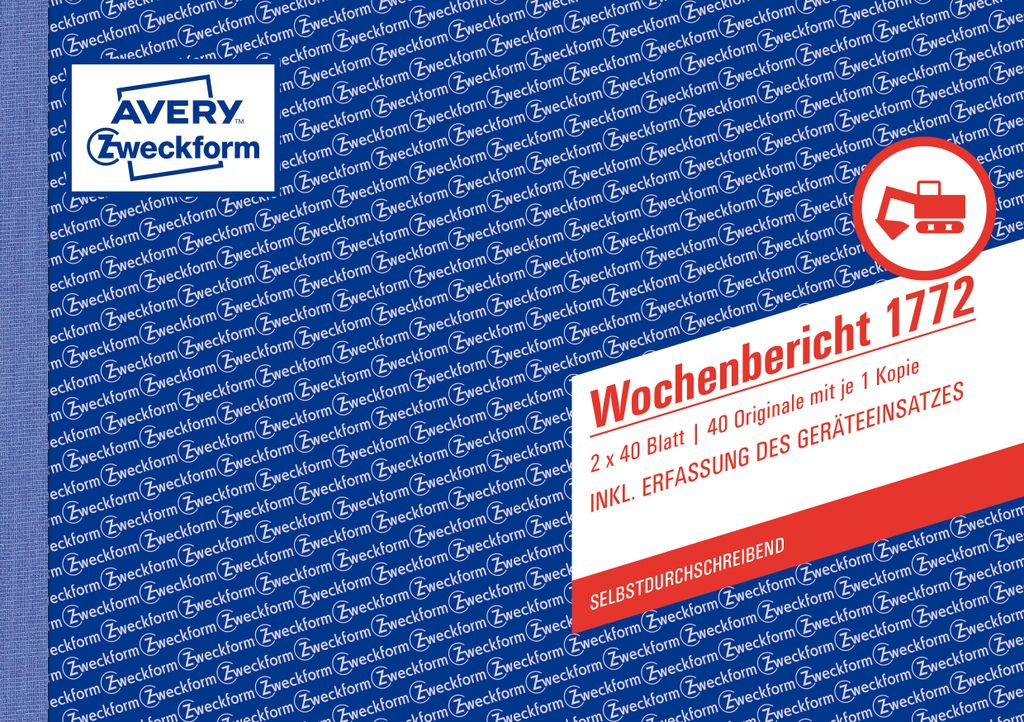 Avery Zweckform® 1772 1772 Rapport hebdomadaire, DIN A5 Image du produit 