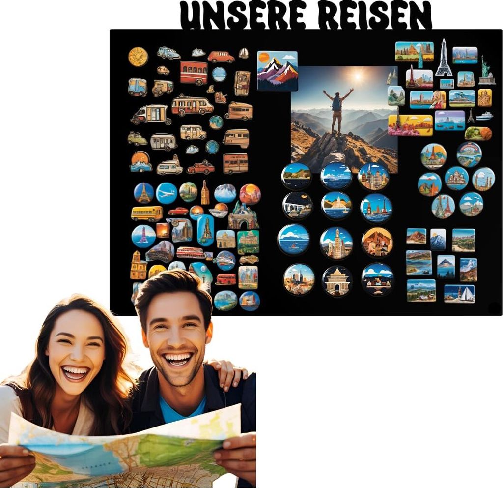 Anwicar Magnettafel Unsere Reisen - Horiznotal 80x100 - Produktbild 
