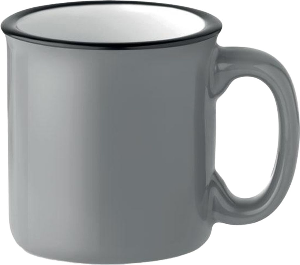 MidOcean - Kaffeebecher "Tweenies", Vintage, Keramik, 240ml MO203 (Einheitsgröße) (Grau)