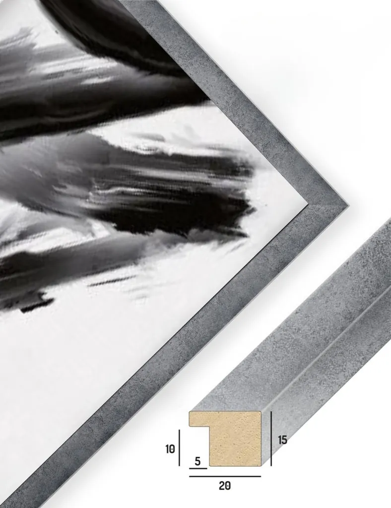 Cadre Photo 61x91,5 cm MDF BASIC Effet Béton - Finition Robuste et Épurée - 4
