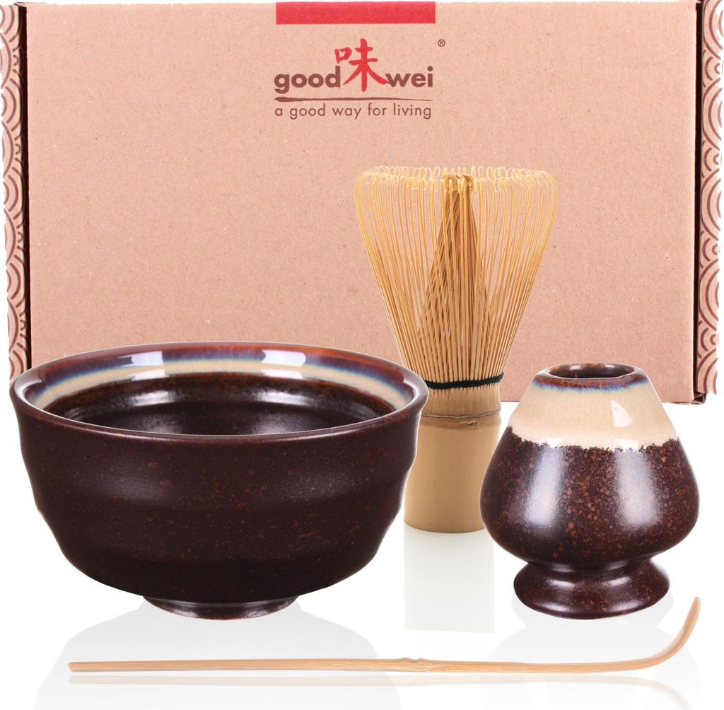 Matcha Set 5-tlg. In Rosa - Komplettset Mit Schale, Besen & Sieb