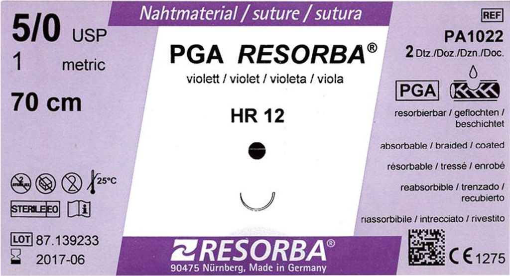 Resorba PGA violett 4/0 HR17 2Dtz