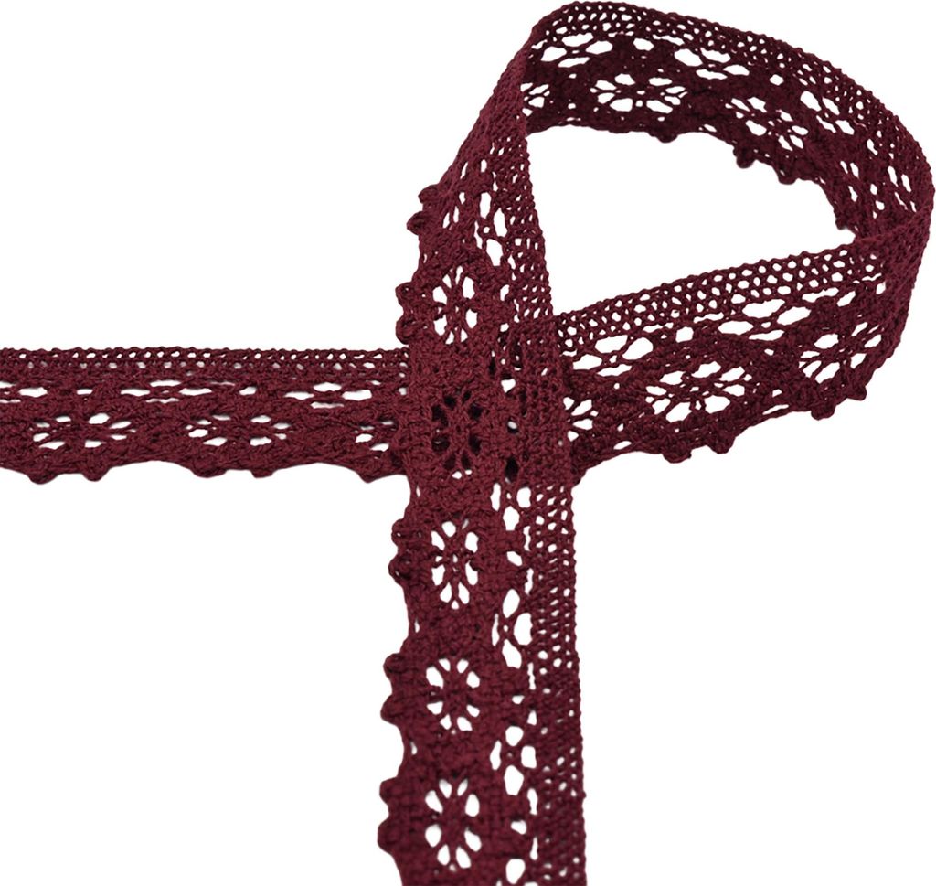 Baumwoll-Spitze 3m x 30mm Klöppelspitze Häkelborte Spitzenband Zierband Farbwahl