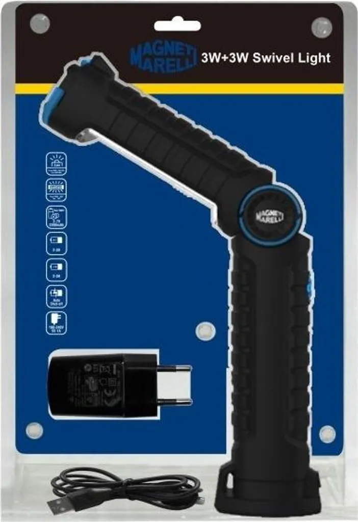 Lampada Lavoro COB LED Orientabile con Calamita - Alta Efficienza USB