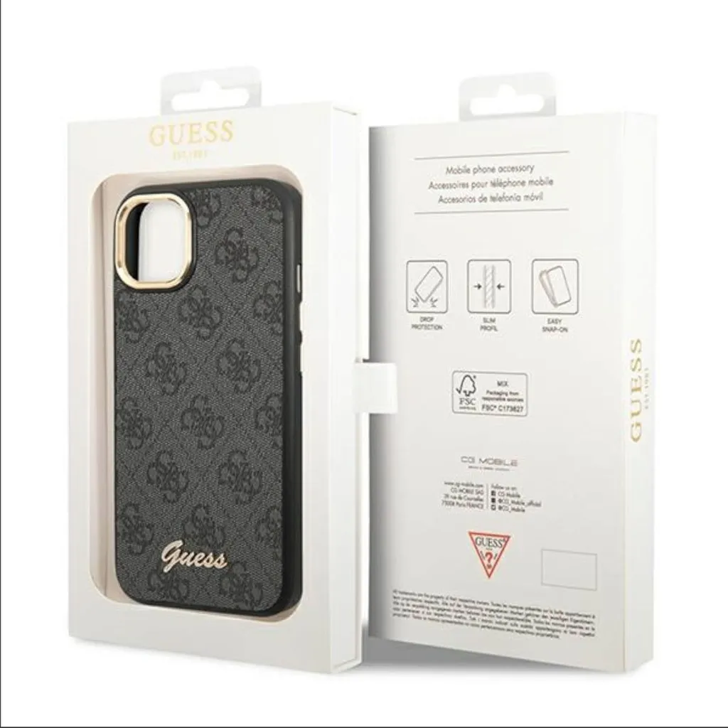 GUESS Cover Rigida Glitterati Per IPhone 14 6,1'' – Colore Oro, Materiale TPU E PC - 3