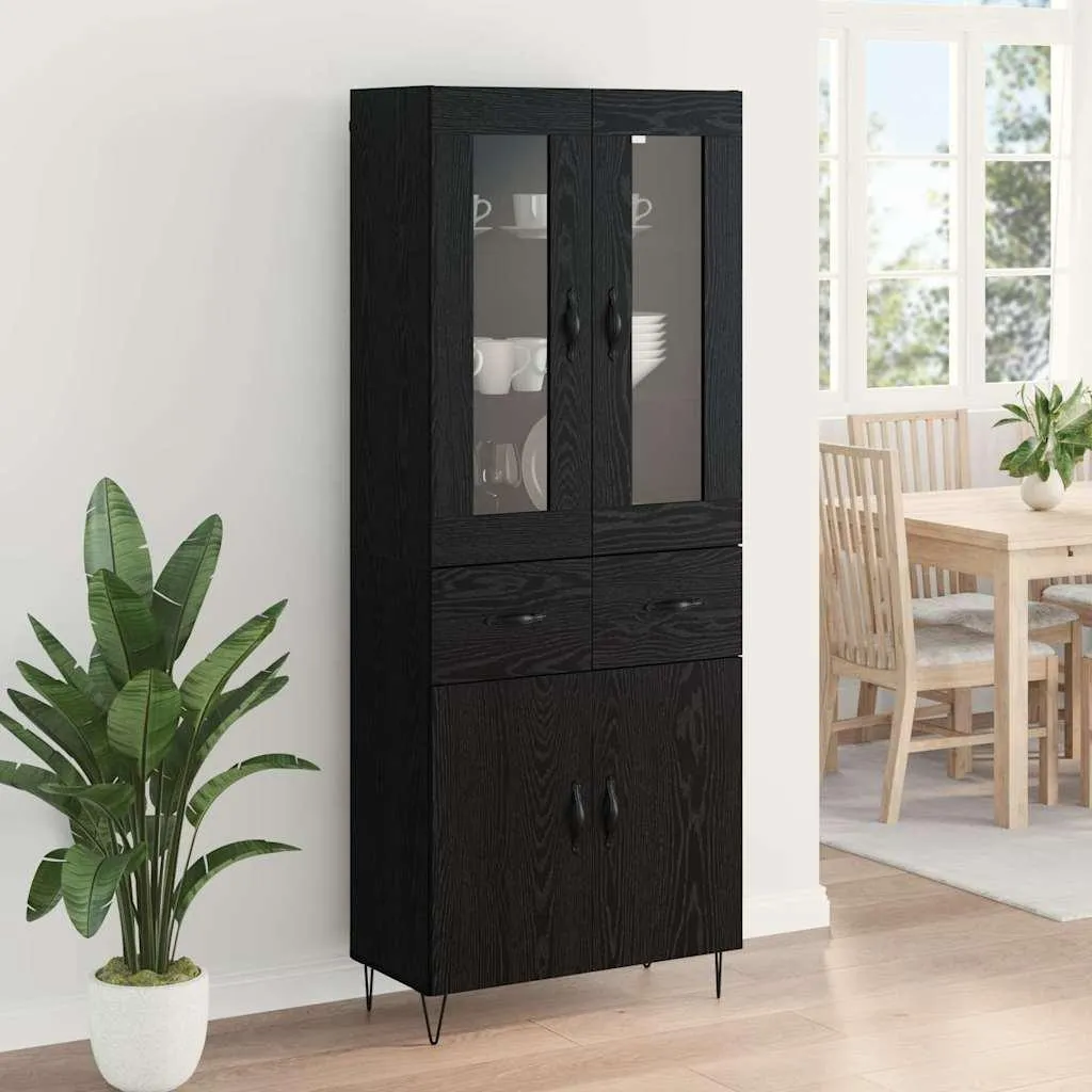 VidaXL Credenza Nera Rovere 180cm: Mobile Dispensa Elegante e Robusto - 4
