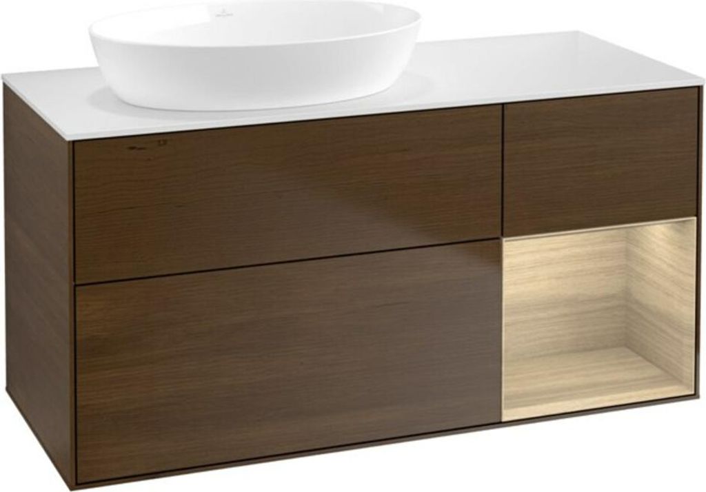 V&B Waschtischunterschrank Finion 120cm, Pl wh. m, Reg Oa ven, wal ven
