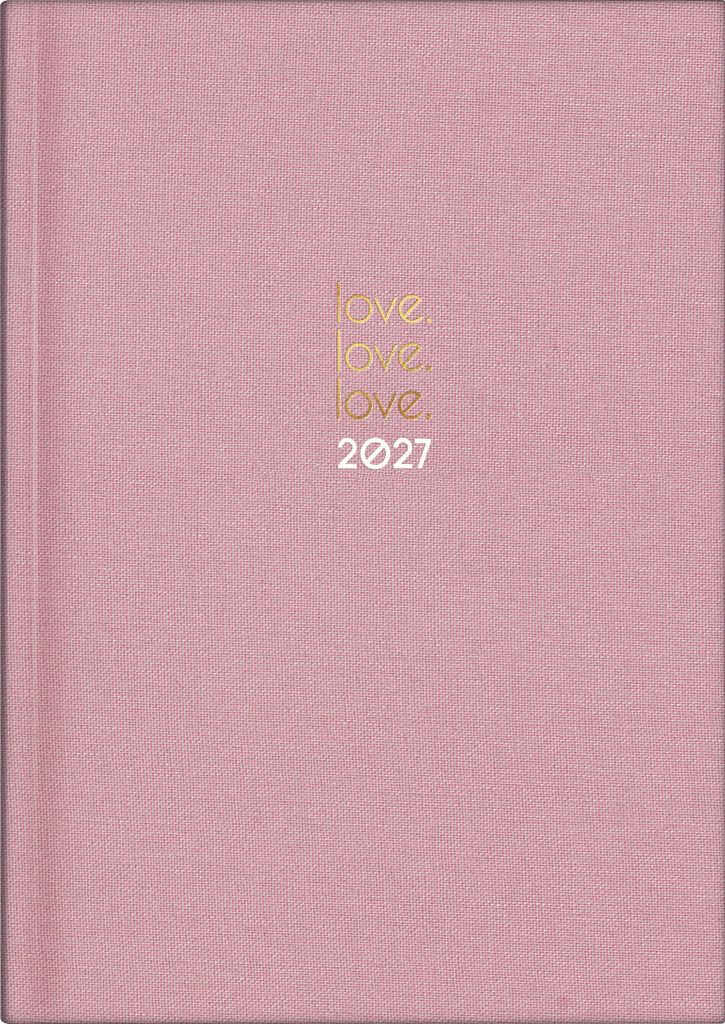 rido/idé 7021503907 Buchkalender Premium Young Line 2027 "Love" A5, Textil