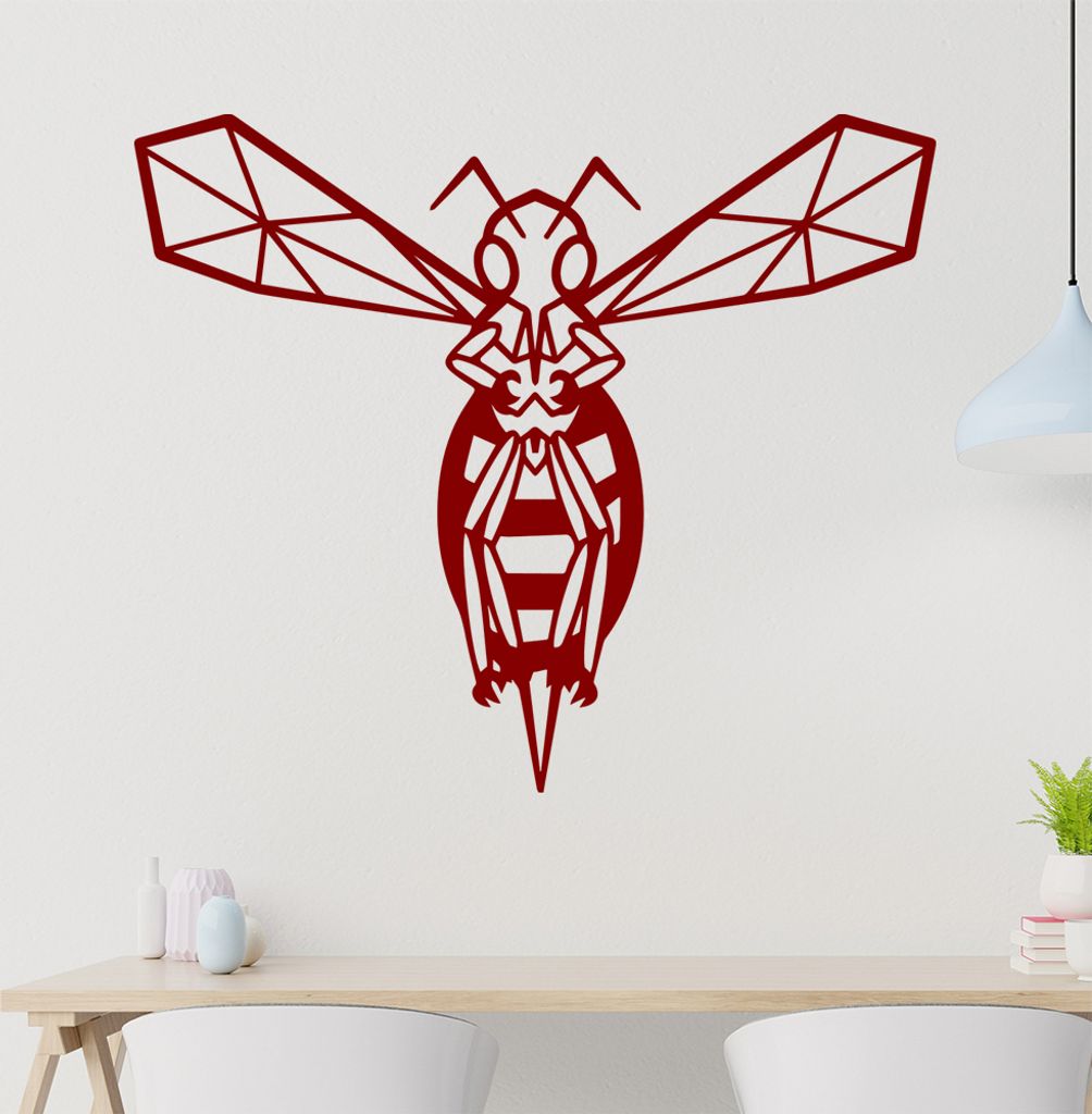 Hornisse Polygon wespe Wandtattoo Wandaufkleber Wall Sticker - Dekoration, Küche, Wohnzimmer, Schlafzimmer, Badezimmer