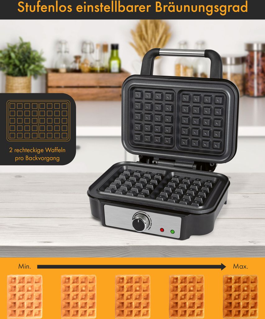 ProfiCook Waffeleisen für belgische Waffeln mit 2 Produktbild 3