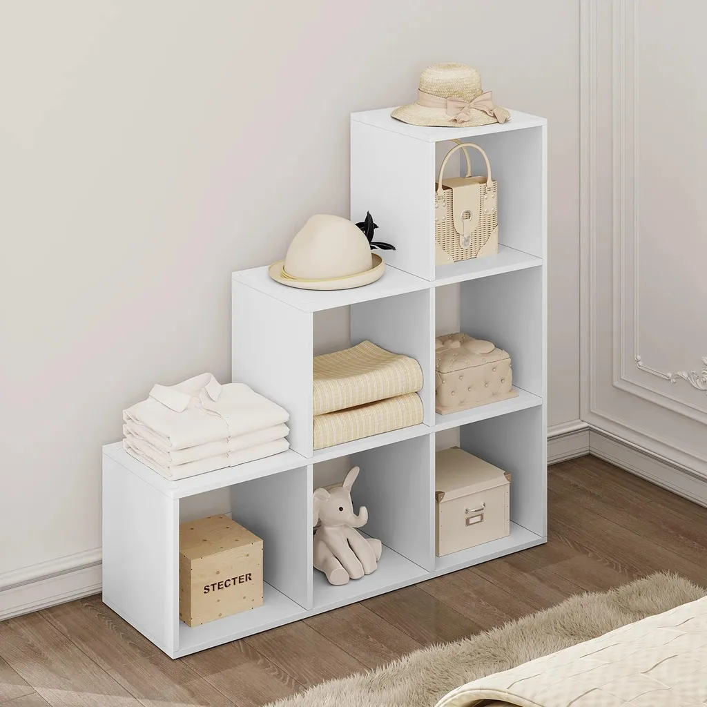 Optimisez votre espace avec cette étagère 6 compartiments blanc 90cm - 2