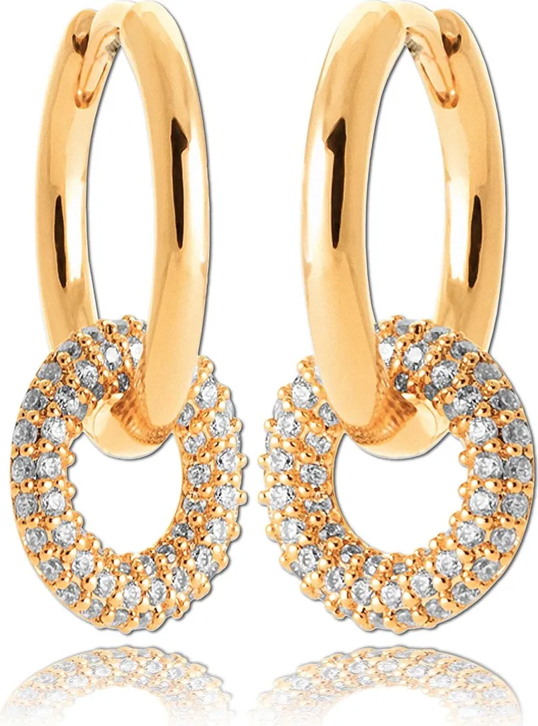 Créoles Balia 1,3cm en plaqué or jaune 750 JBEC009V pour femme chic