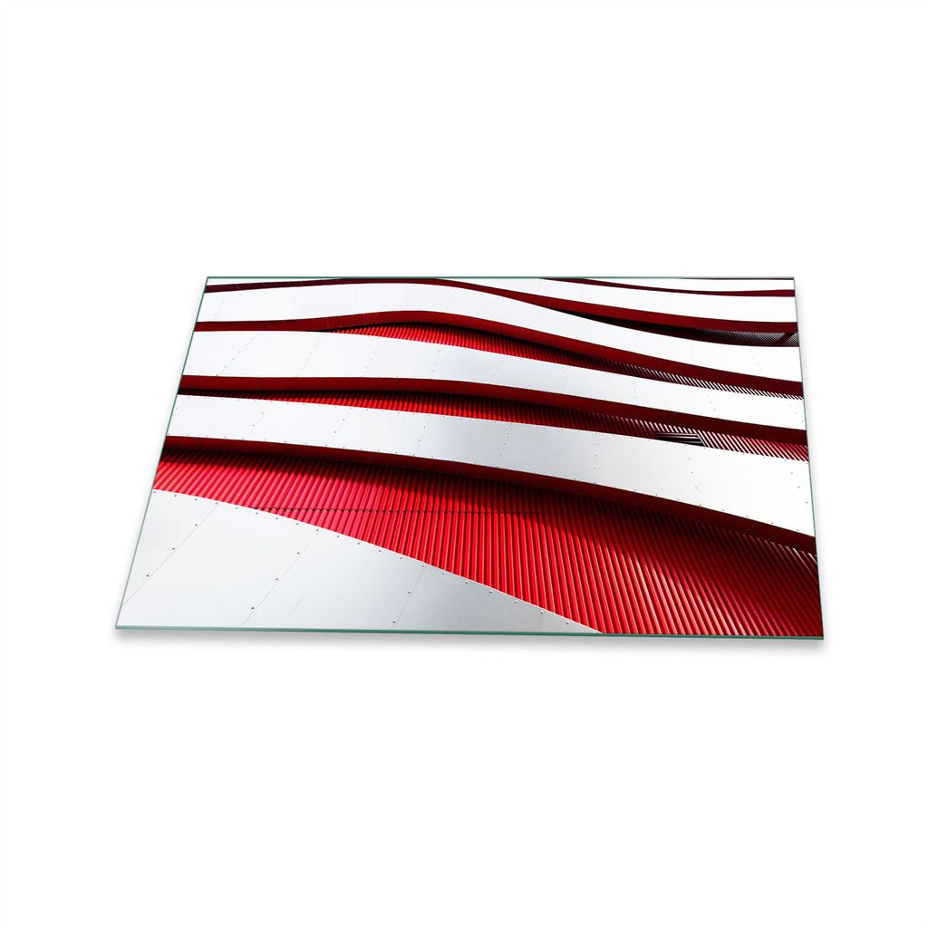Herdabdeckplatte Glaskeramik 1 Teilig 80x52 Abstrakt Rot Abdeckung Glas Spritzschutz