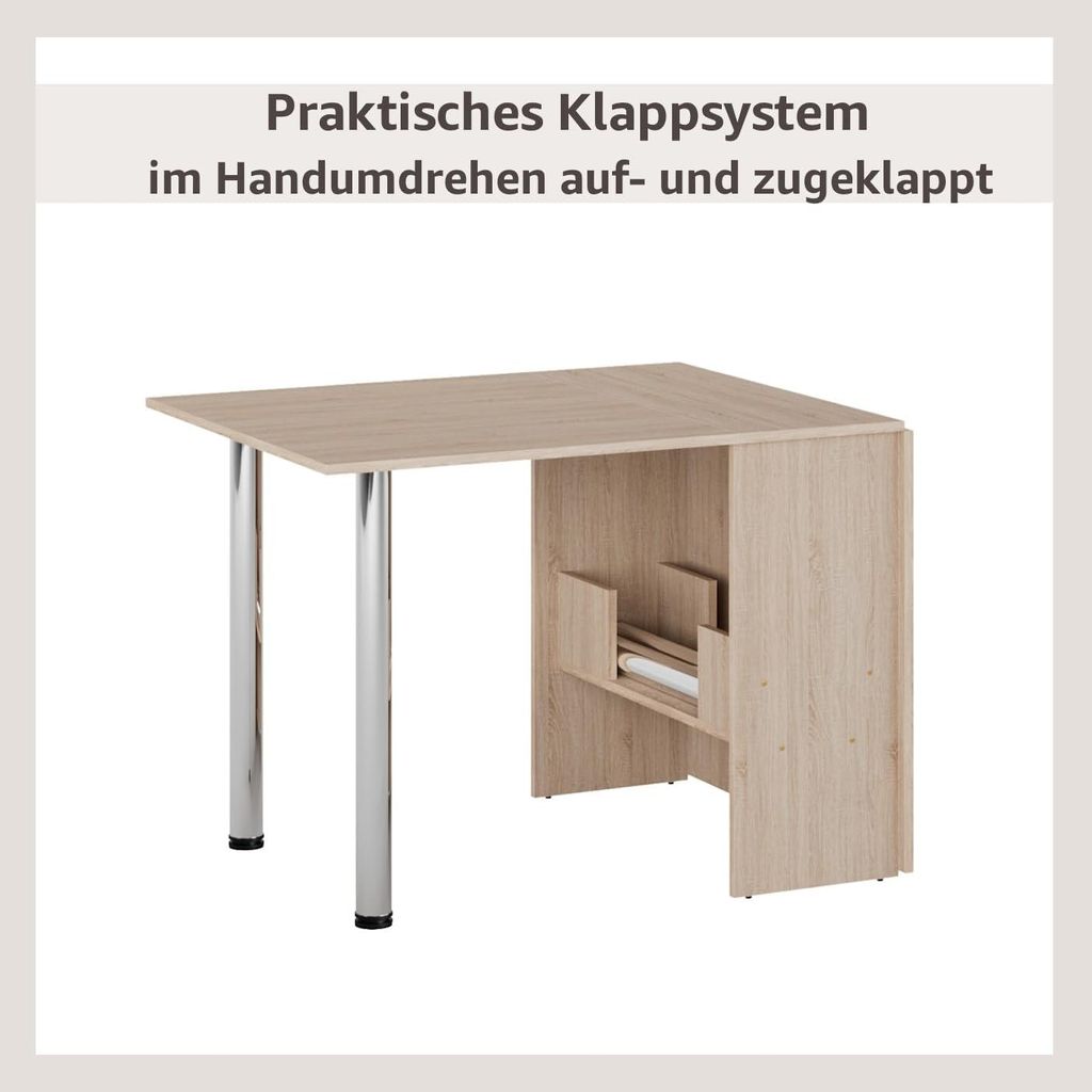 Klapptisch 170 x 81 x 73 cm Sonoma Eiche – Ausklappbarer