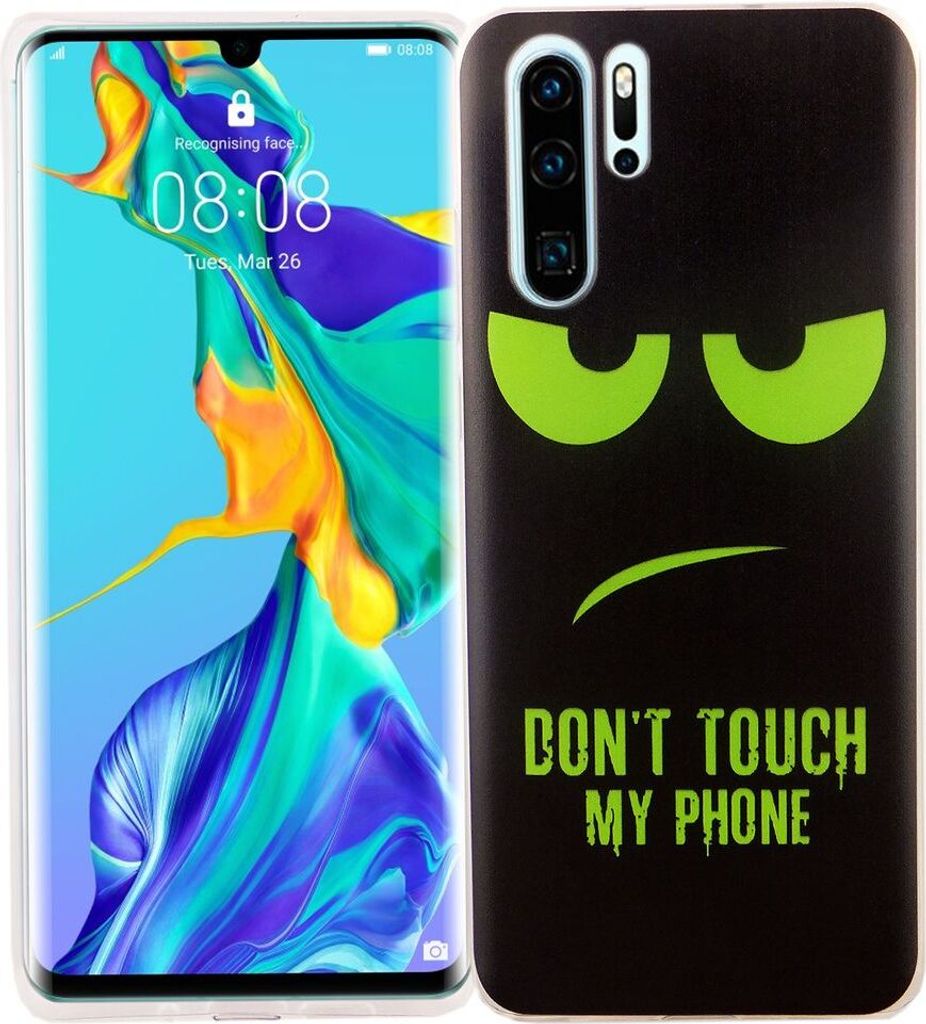 Huawei P30 Pro König Design Handy Hülle Schutz-Case Cover Bumper Dont Touch My Phone Grün