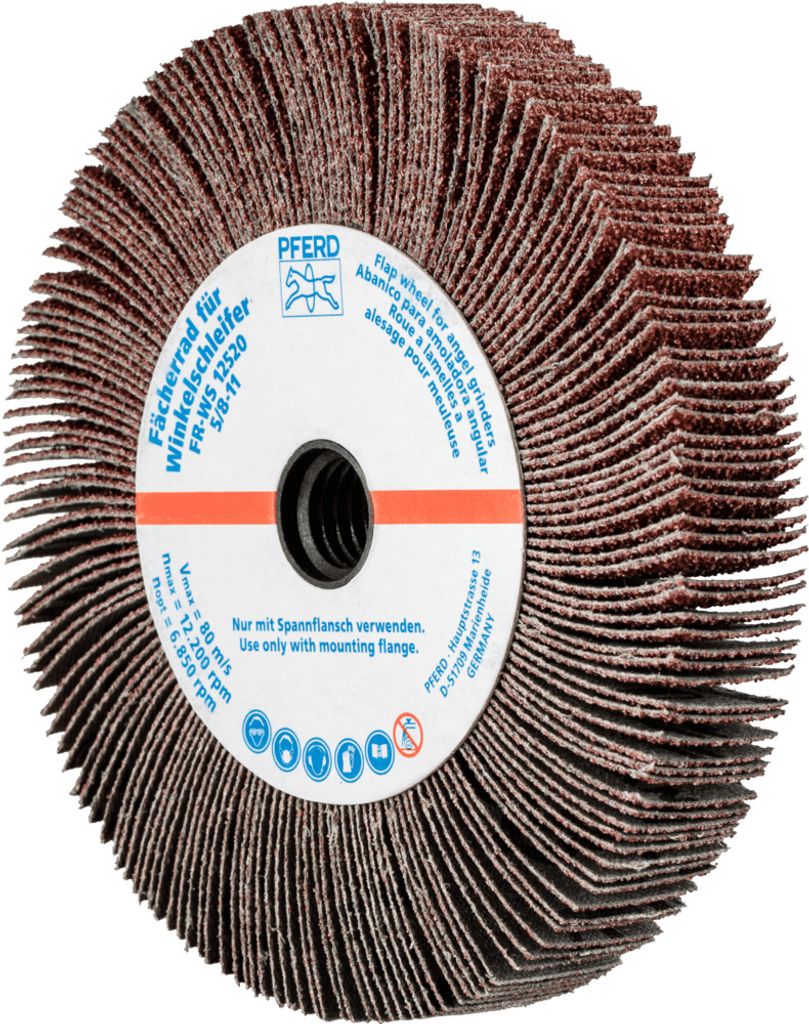 PFERD TOOLS Lamellenschleifrad für Winkelschleifer FR WS Ø 125x20mm 5/8-11 A40 universelle Anwendung