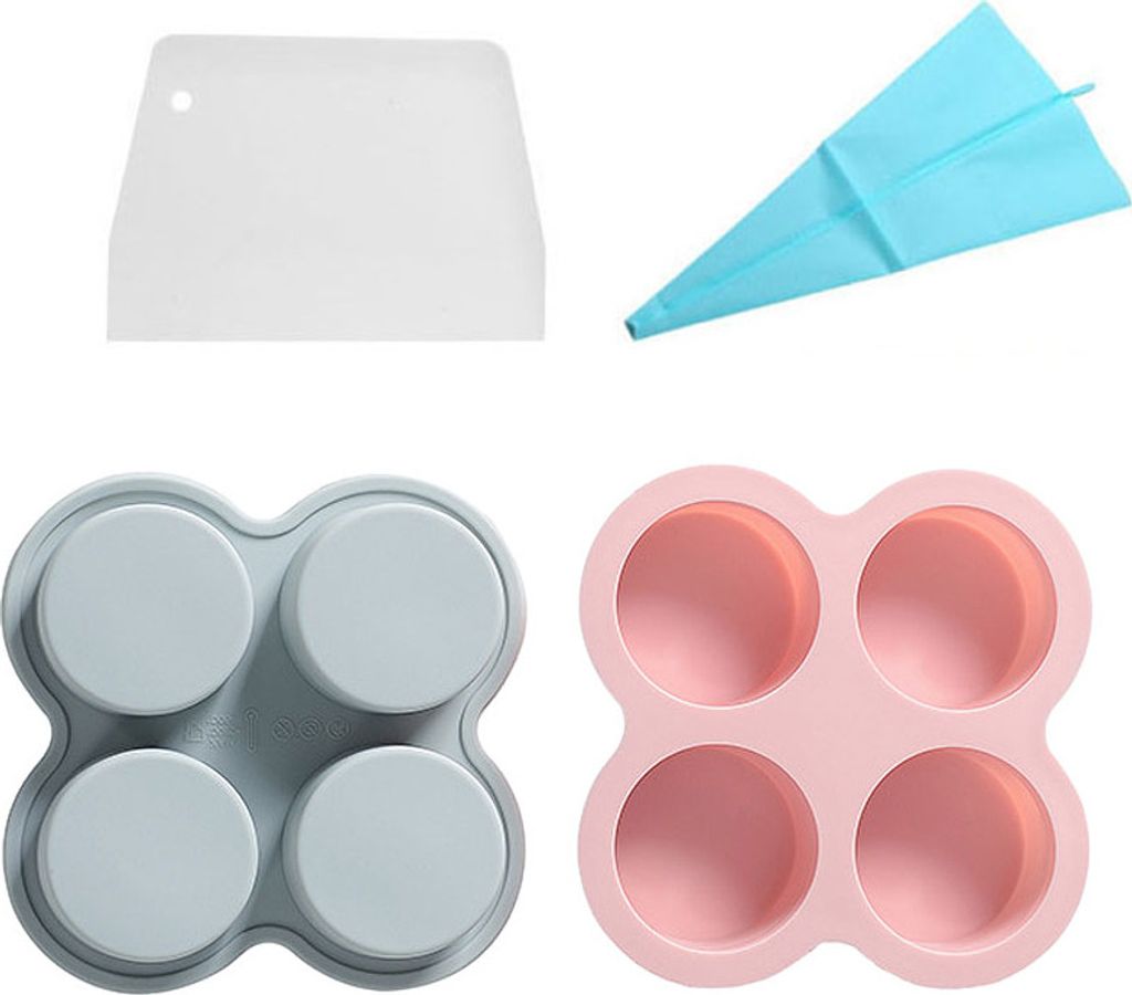 2 Packungen Schichtkuchenformen, 5cm rundes Kuchenformen-Set, Silikon-Kuchenform für Regenbogenkuchen, runde Formen mit 4 Mulden für selbstgemach...