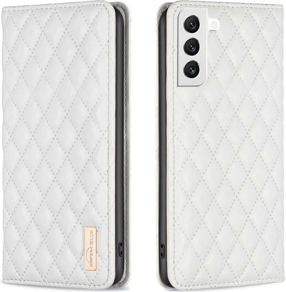 Custodia Samsung S22 5G Sicura: Cover a Libro Bianca con Porta Carte