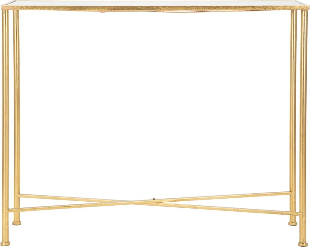 Console compacte Butterflies pour couloir métal or et verre 100 cm
