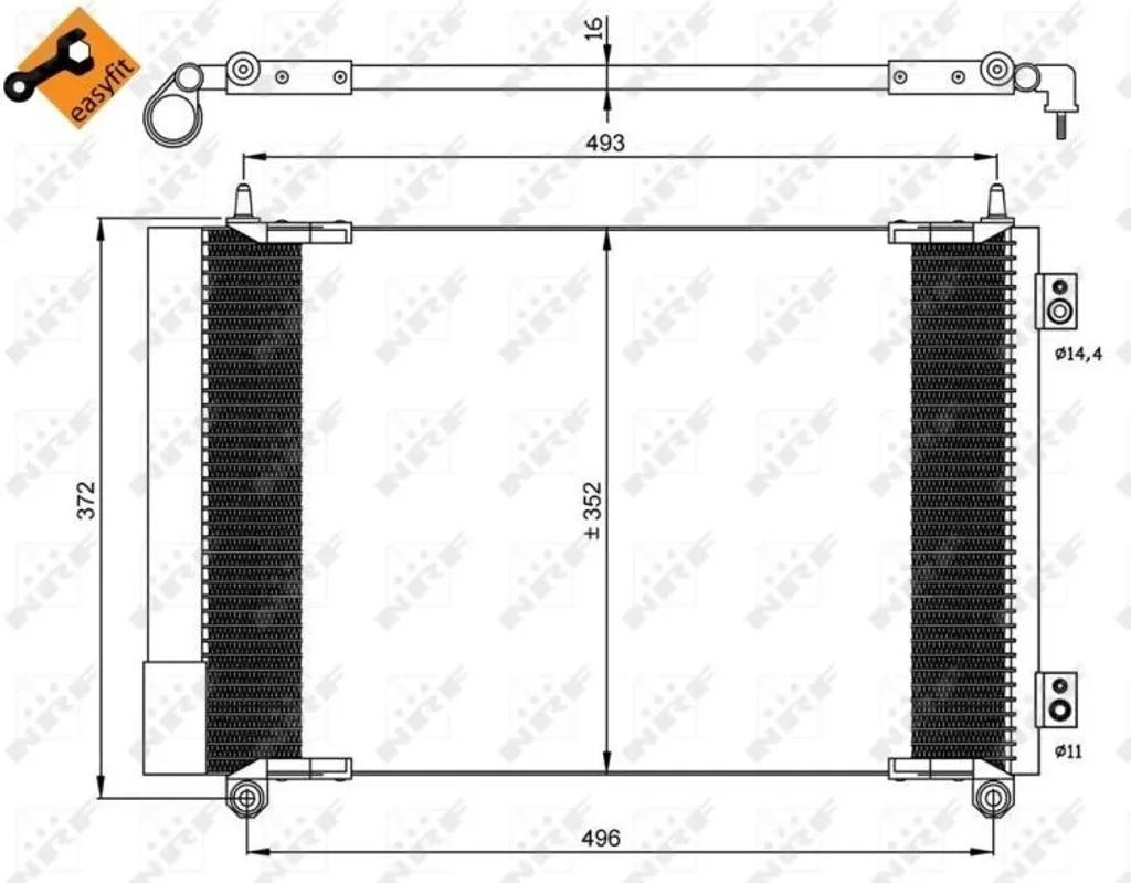 Condenseur de Clim NRF 35899 avec Déshydrateur pour Peugeot 206 CC SW