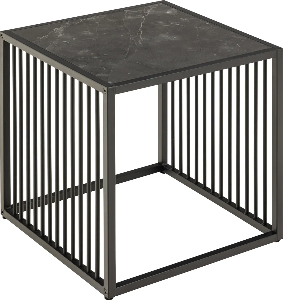 Petite table d'appoint de canapé Strington marbre noir pour salon chic