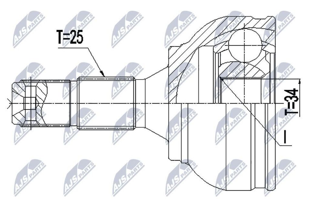 NTY Gelenksatz Antriebswelle Vorne Links Vorne Rechts für OPEL Crossland X (P17) NPZ-PE-034