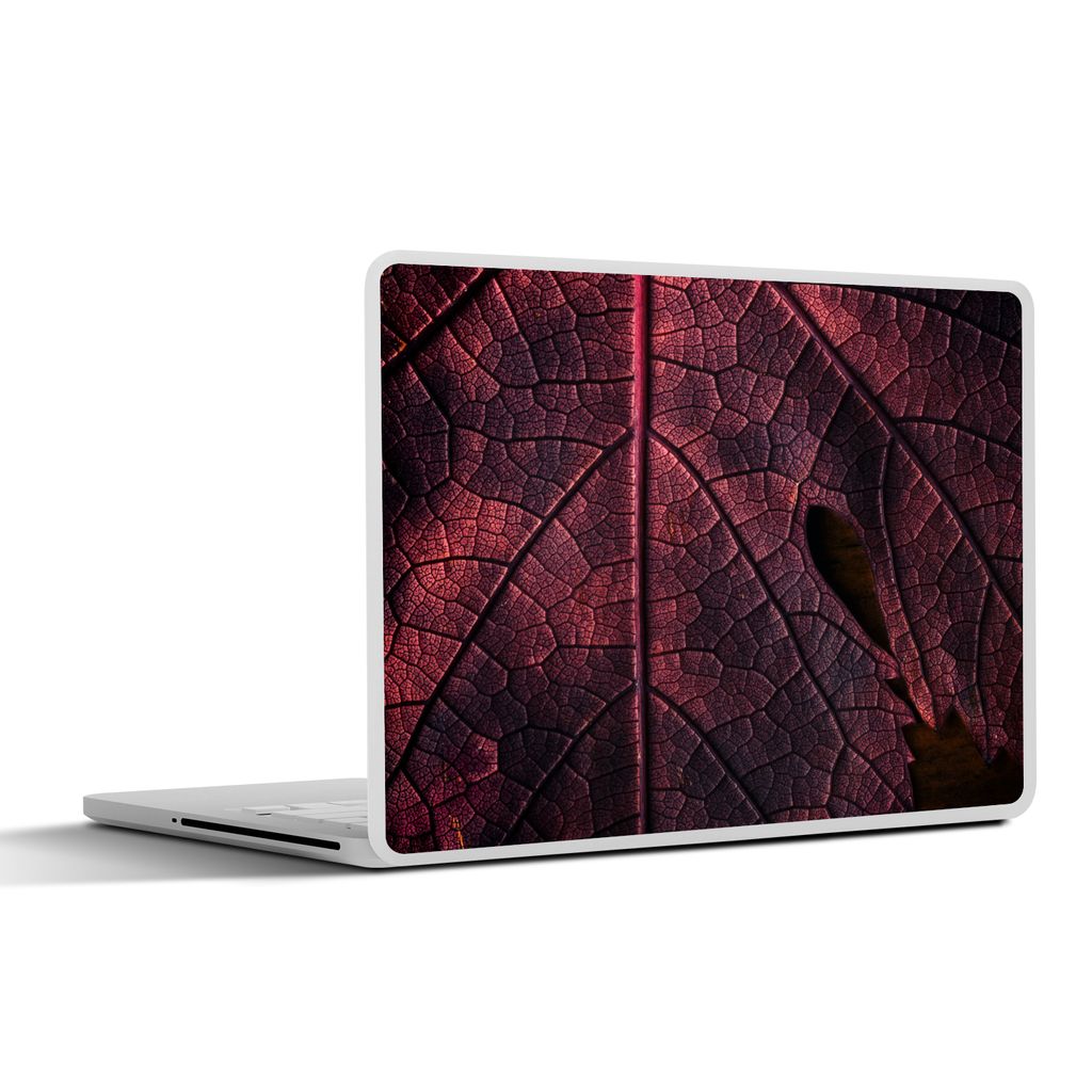 MuchoWow Laptop Aufkleber Sticker Cover Abstrakt - Rot - Blätter - Pflanze 32.5x23.5 cm - Sticker für Laptop - Selbstklebend