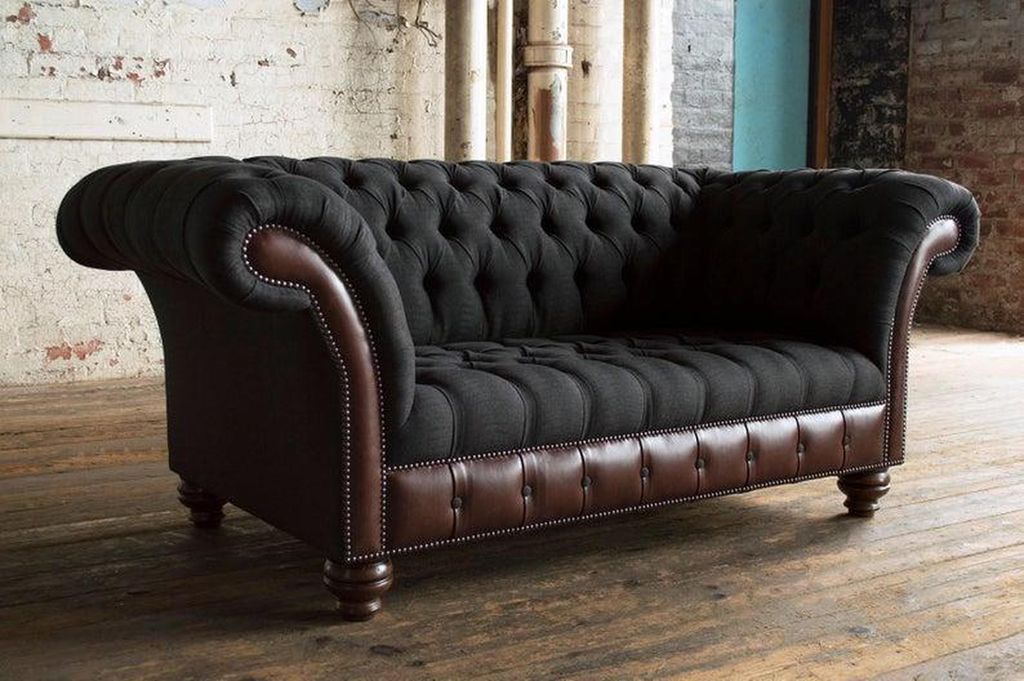 Chesterfield Polster Textil Sofa 2 Sitzer Sofa Sofas Design Luxus Stoffsofas #1