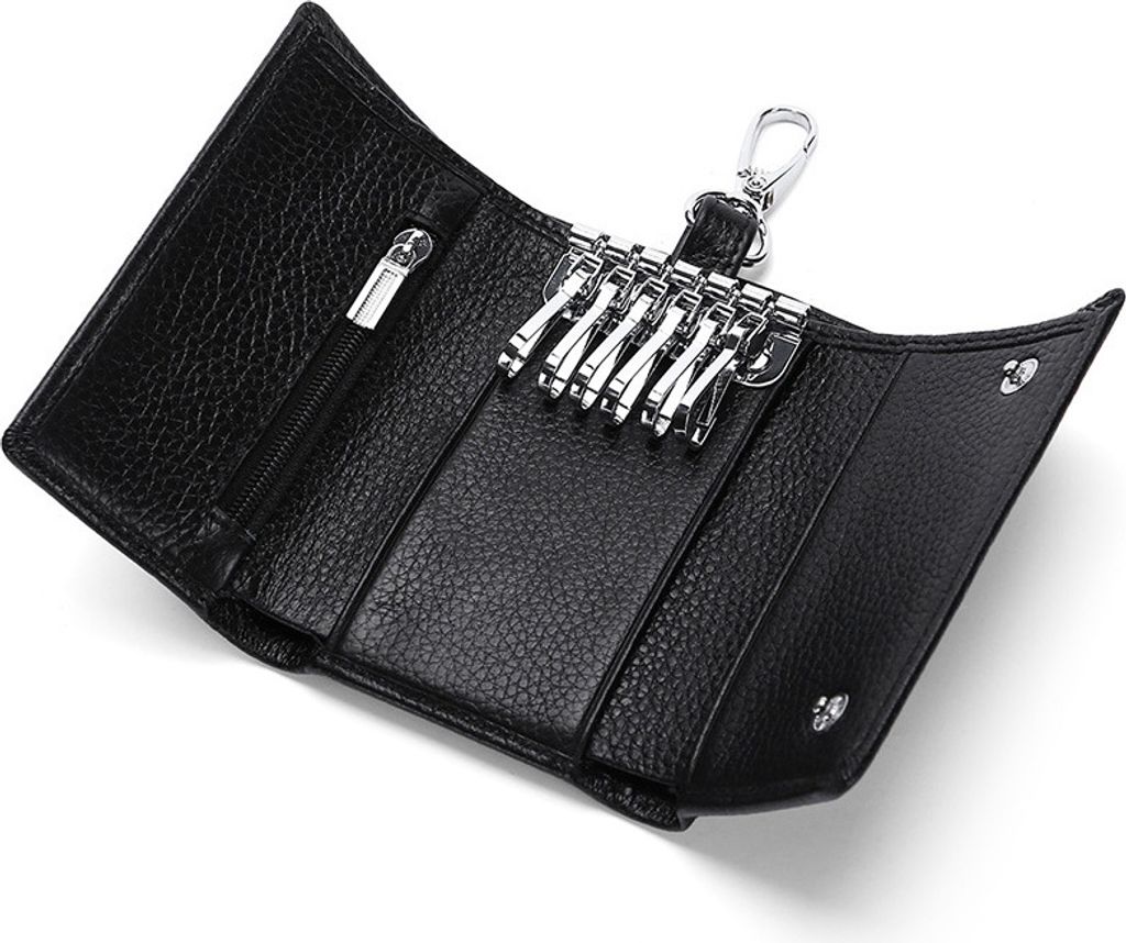 INF Echtlederschlüsseltasche, Multifunktionsgeldbörse mit Kartenfächern