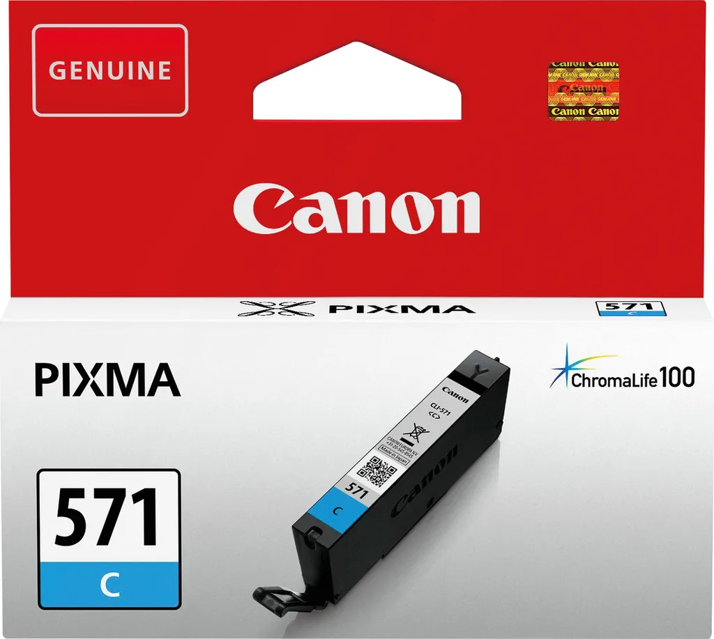 Cartuccia Originale Canon CLI-571 C Ciano - Foto Brillanti e Durature