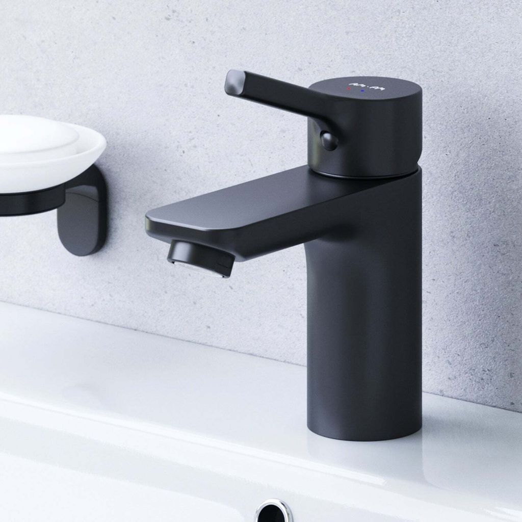 AM.PM Wasserhahn Bad Schwarz Matt Waschtischarmatur Bad Armatur Mischbatterie Waschbeckenarmatur Einhebelmischer Badezimmer