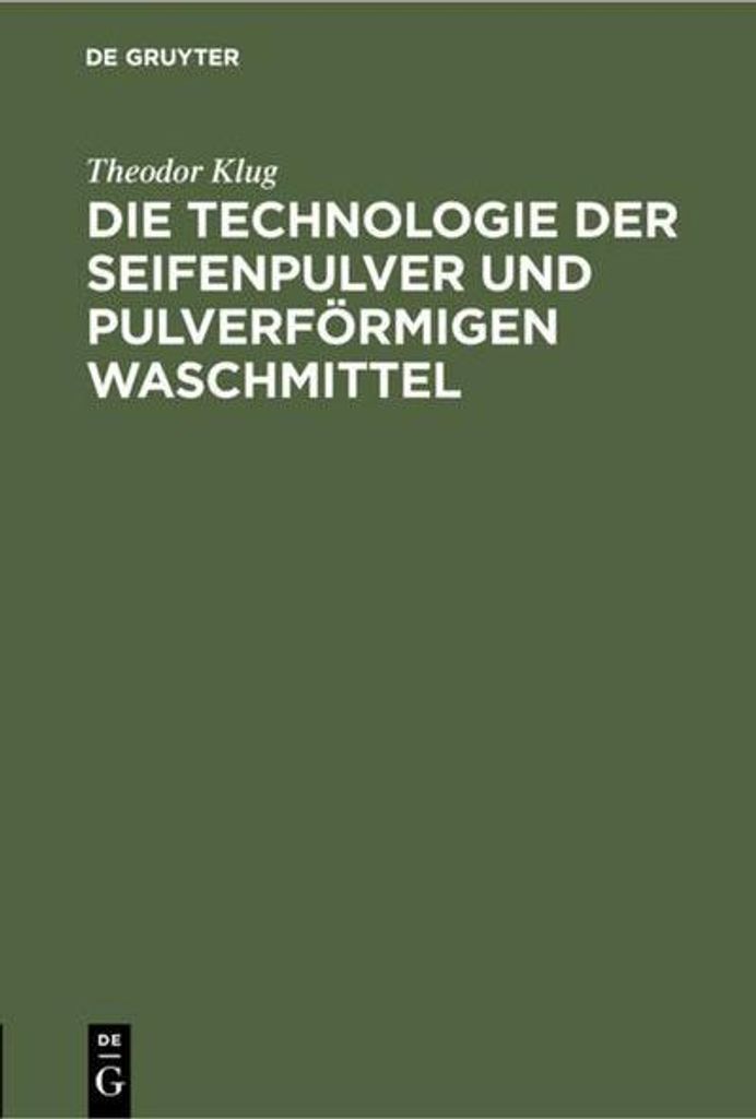 Die Technologie der Seifenpulver und pulverförmigen Waschmittel