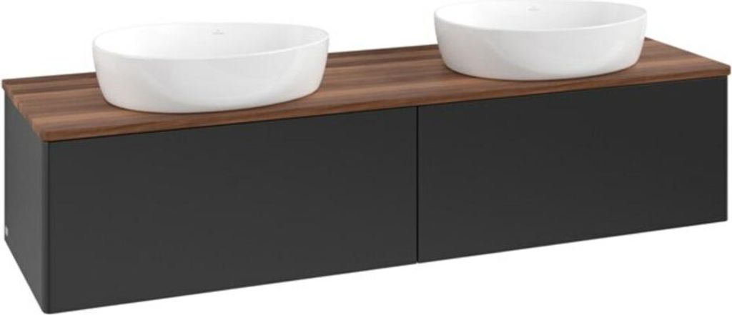 V&B Waschtischunterschrank ohne Frontstruktur, mit Beleuchtung Antao 160x50cm, WBP-farbe w. wal, bla m Lac