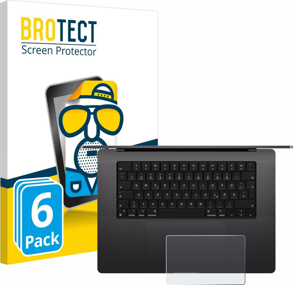 6x BROTECT Schutzfolie für Apple MacBook Pro 16" M4 2024 (NUR Touch Trackpad) Displayschutz Displayschutzfolie Folie Matt Entspiegelungsfolie