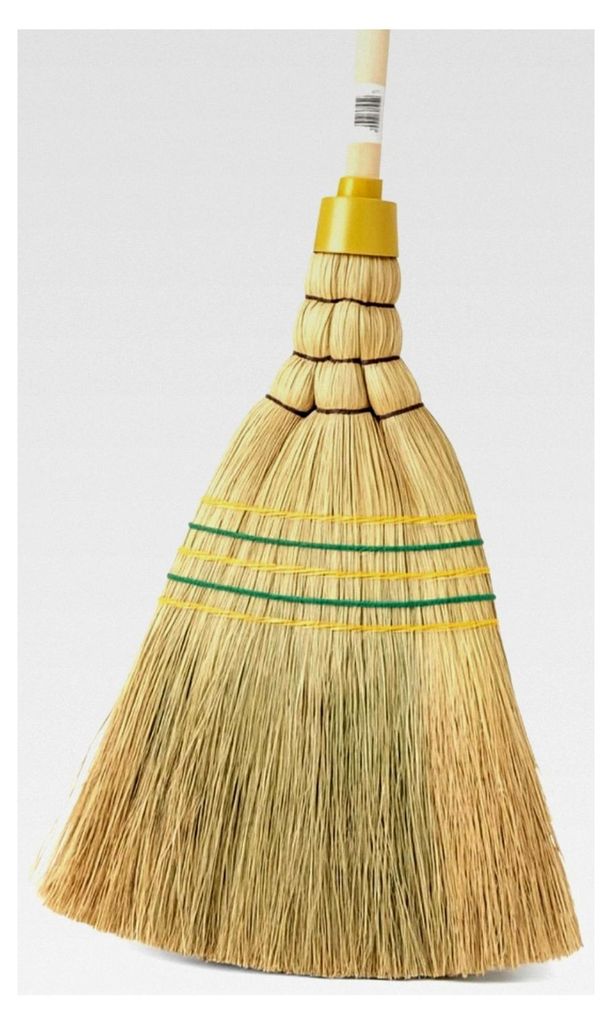 2er Set Industrie Reisstrohbesen – 5-Naht mit 145 cm Stiel – robuster Werkstatt- und Hofbesen aus Naturreisstroh – langlebig und vielseitig f...