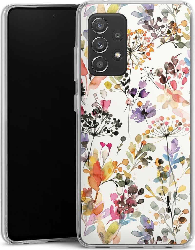 DeinDesign Handyhülle für Samsung Galaxy A52 Silikon Hülle Case Smartphone Schutzhülle Blume Muster Pastell