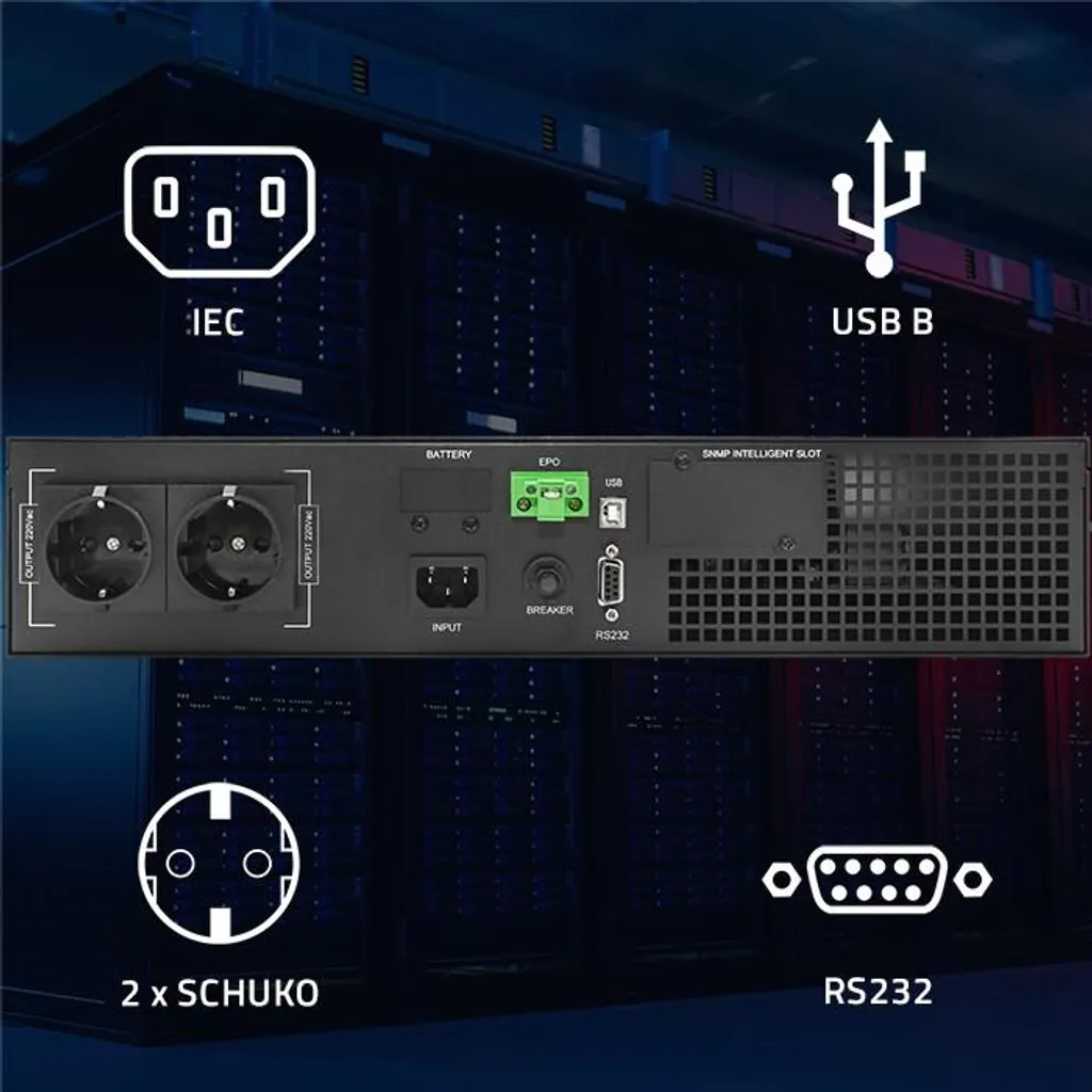 Onduleur Serveur Rack 1kVA Solution Alimentation Ininterrompue 1000W - 7