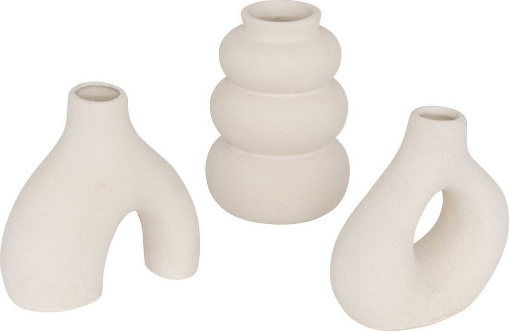 Set aus 3 solifloren "iora" keramik weiß h9cm  - Atmosphera Produktbild 
