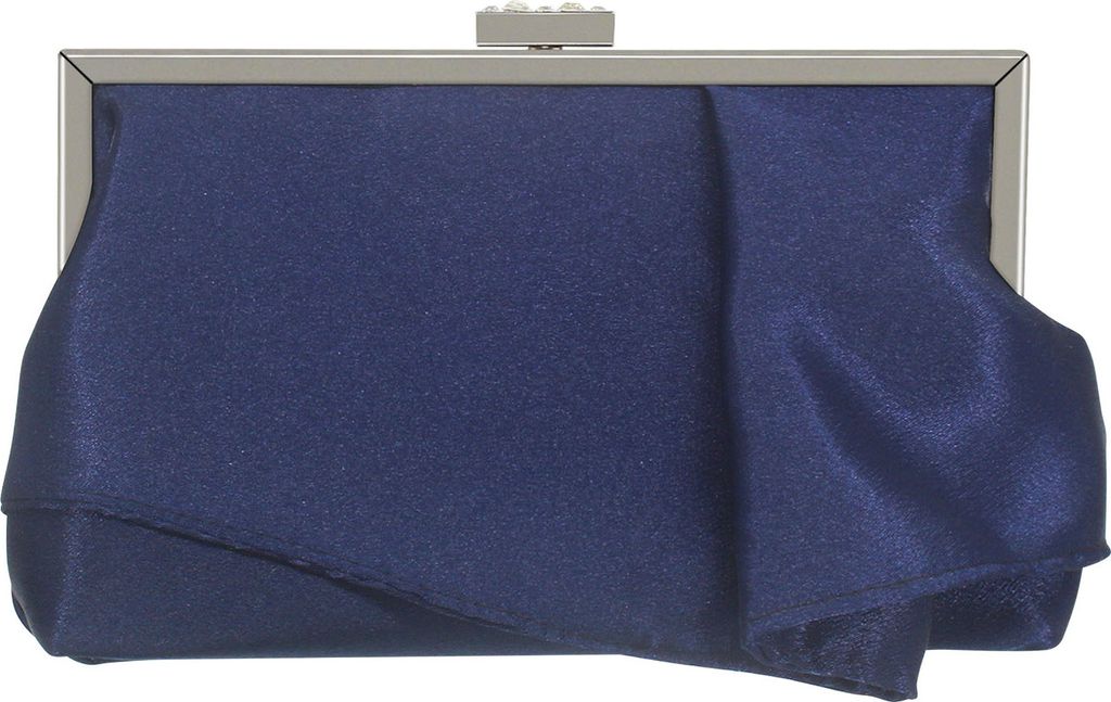 Clutch Abendtasche Elegante Plissee Satin Formale Handtasche Einfache Klassische Geldbörse für Damen (Navy blau)