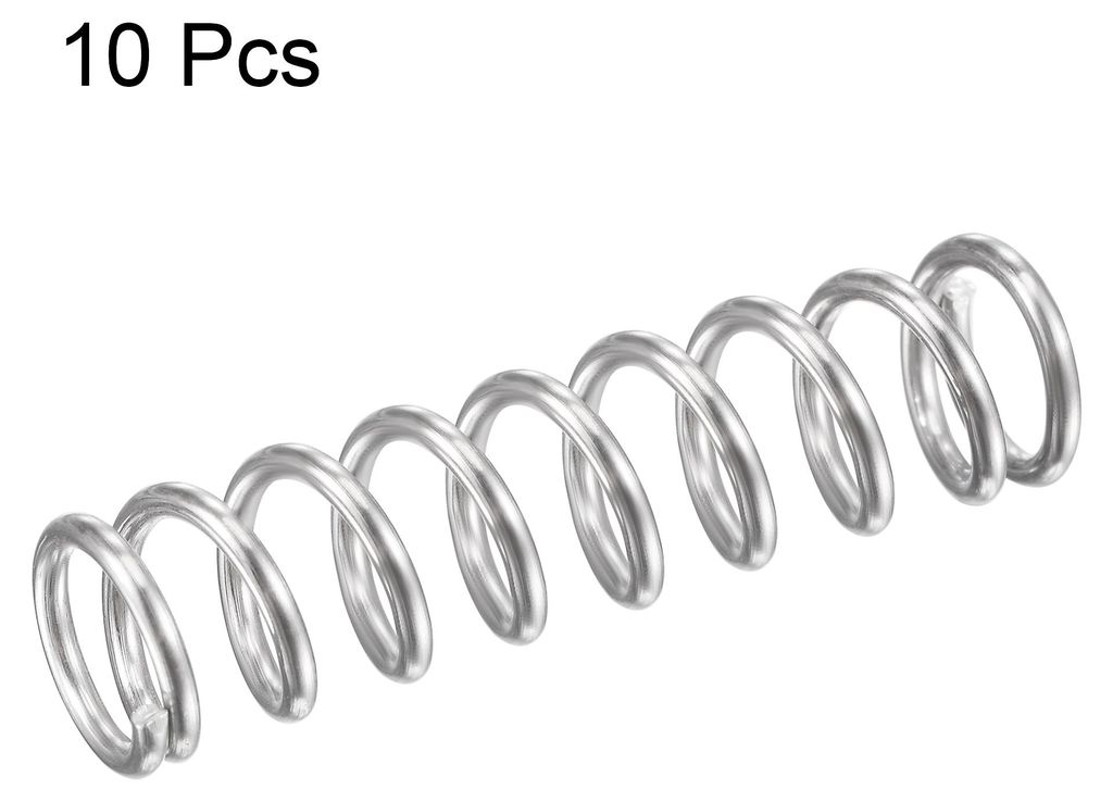 Druckfeder, 304 Edelstahl Druckfedern Silber Spiralfeder Stahlfeder 9mm OD 1,2mm Kabelgr??e 9mm Komprimierte L?nge 35mm L?nge 61,8N Tragf?higkeit 1...