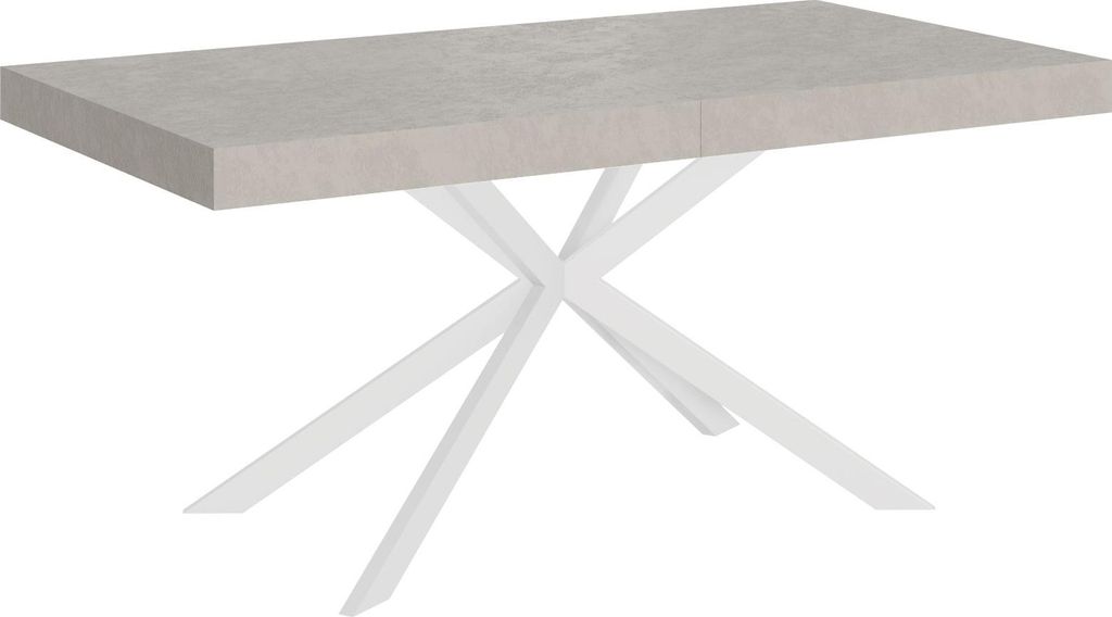 ITYHOME - Ausziehtisch 160/420X90 cm Plaker Kaschmir Tischbeine Weiß