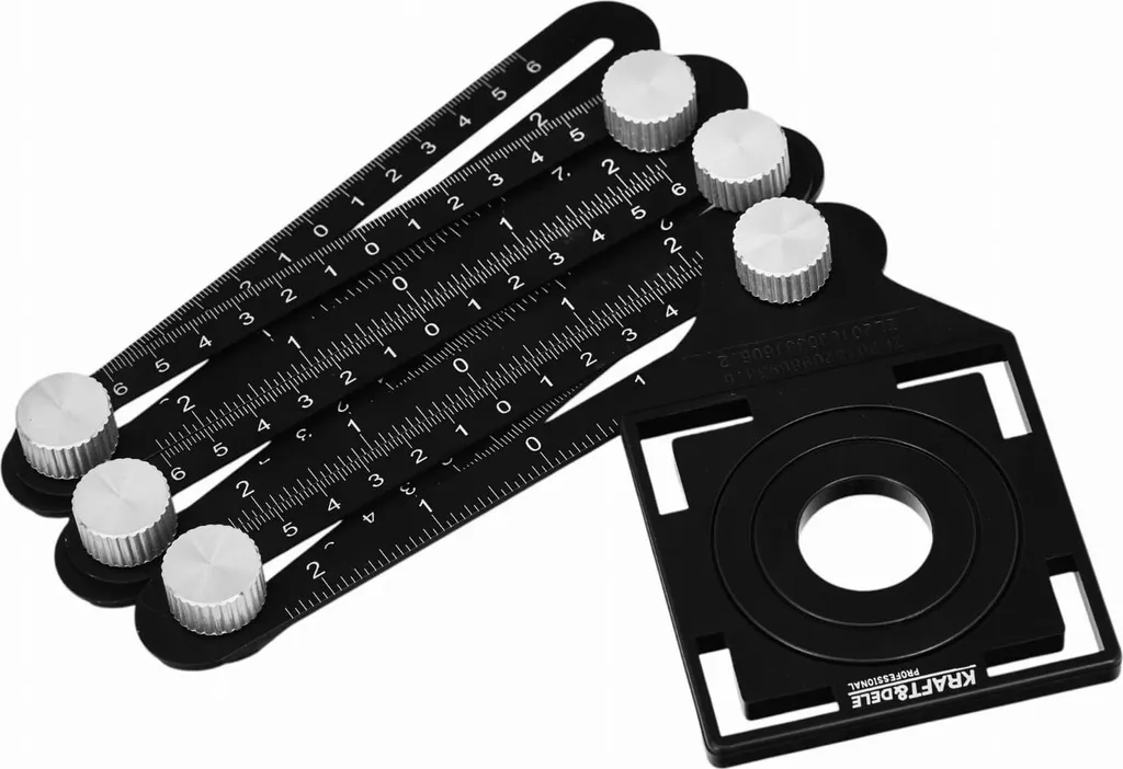 Équerre de mesure articulée et règle pliable multi-angle en métal noir - 10