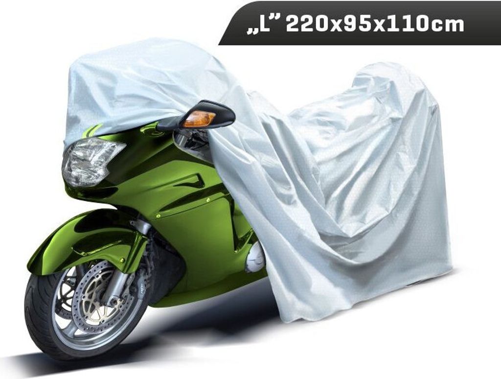Motorradabdeckung "L" 220x95x110 cm, 3 Lagen, Reflektoren