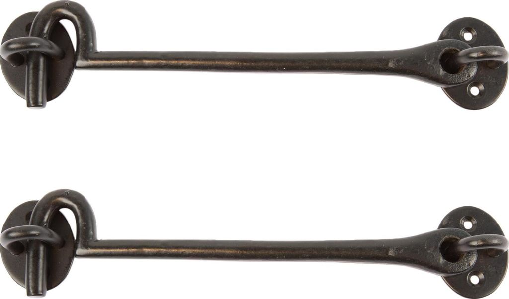 2x rustikaler Kabinenund Augenguss-Eisen-Schuppen-Tür-Gate W226mm schwarz
