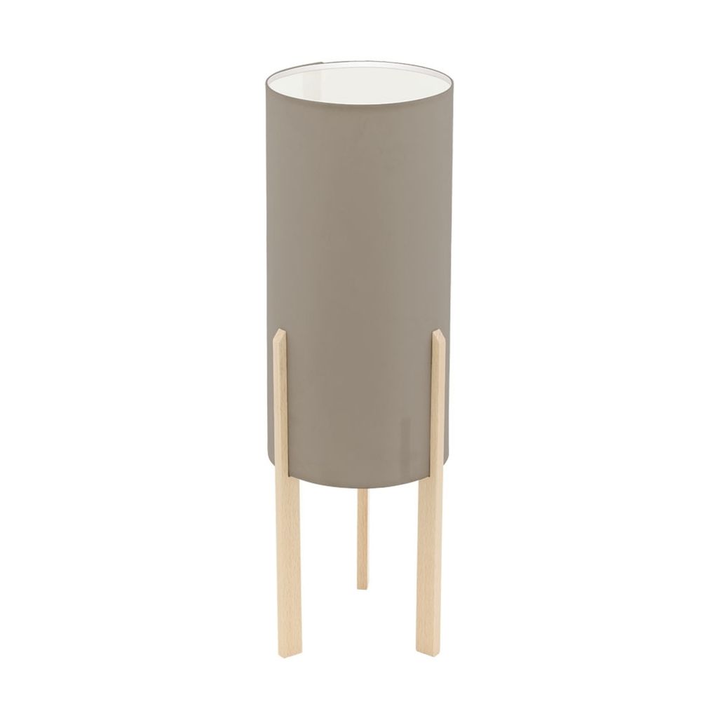EGLO Campodino, Ahornfarbe, Graubraun, Stoff, Holz, Schlafzimmer, Wohnzimmer, II, E27, Ambiente