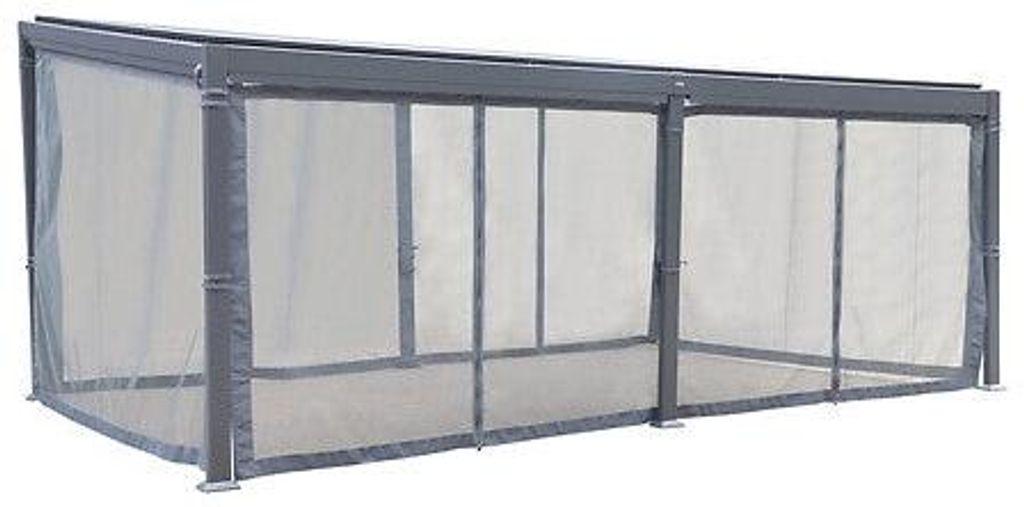 Pergola-Vorhänge, Schiefergrau, 6er-Set, 6 x 3,5 m, UV-beständig