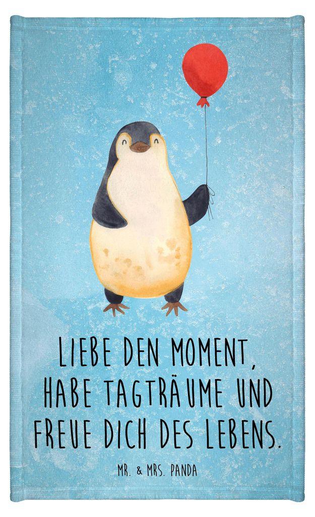 Mr. & Mrs. Panda Handtuch Pinguin Luftballon - Eisblau - Produktbild 