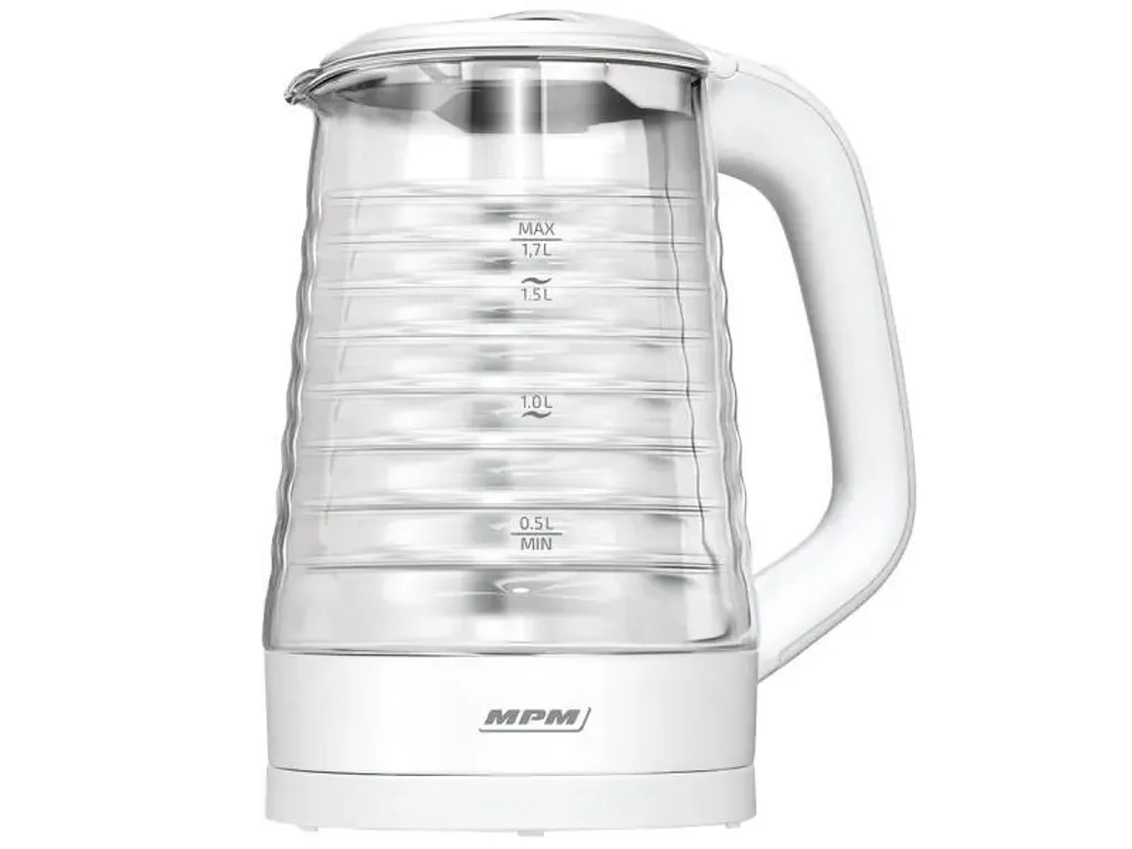 Bouilloire sans fil 1,7L anticalcaire en verre MPM MCZ-124 sécurisée